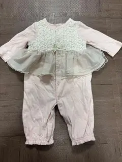 petit main フリル付きロンパース ピンク