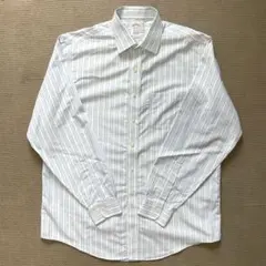 【美品】Brooks Brothers 長袖シャツ 16 1/2 青 ストライプ