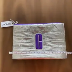☆新品未使用　クリニーク　ポーチ　シルバー　中パープル☆