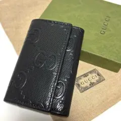 グッチマイクロモノグラムキーケース 黒 新品 T29 グッチシマ - メルカリ