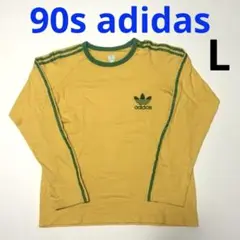 90s adidas アディダス　ロンT 長袖 トレフォイルロゴ3ライン