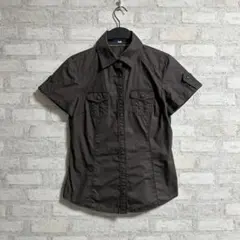 BURBERRY BLUE LABEL / 短袖 灰色襯衫 38