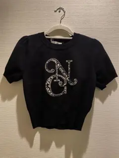 one after another NICE CLAUPロゴビジュー半袖ニット