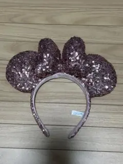 【美品】ディズニー カチューシャ ピンク スパンコール