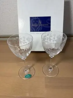 348 ミントン　ハドンホールクリスタル　テーブルワイン　2客　未使用