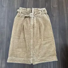 Alicia PAGEBOY ベージュ コーデュロイ タイトスカート ベルト付きのサムネイル