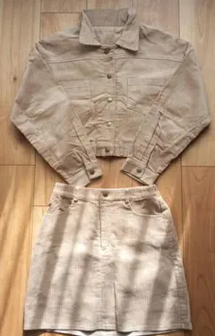 ◁GRL✕コーデュロイ✕ ベージュ セットアップ✕Мサイズ▷