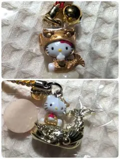 未使用品.+【名古屋限定】しゃちほこキティ ストラップ 2種セット
