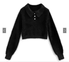 シャギーポロニットトップス【an1627］