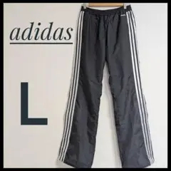 adidas トラックジャージパンツ Lサイズ 黒 レディース ラメライン