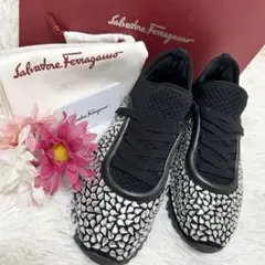 【美品】Salvatore Ferragamo フェラガモ ビジュー スニーカー