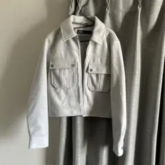 ZARA グレー クロップドジャケット M