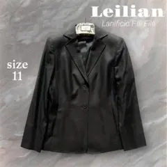 未使用級 レリアン 高級シルクカシミヤ テーラードジャケット 黒 11 号 L
