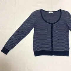 【NATURAL BEAUTY BASIC】ボーダーカーディガン M