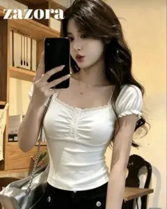 shein ホワイト Tシャツ