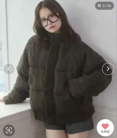 DISCOAT ビッグカラーリバーシブルアウター おせん ちばちゃん カーキ 
