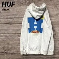 HUF パーカー ホワイト カラフル プリント
