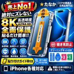 【★ガイド付き】覗き見防止強化ガラスフィルムiPhone各種対応