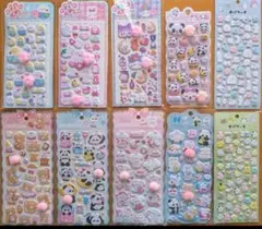 ☆*☆様 D 肉球シール おしりシール ぷくぷく ぷにぷに 3Dシール 10種1