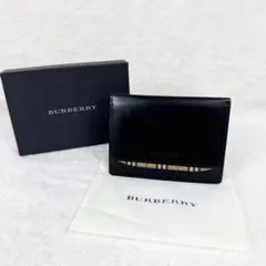 【極美品・箱付】BURBERRY パスケース ノバチェック ブラック