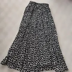 CLASSICALELF 黒白ドット柄 プリーツスカート M-L