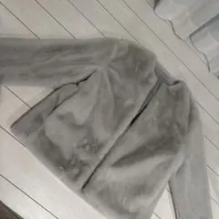 GU グレー ファーコート Sサイズ