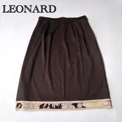 LEONARD レオナール 花柄 スカート トリム コットン 日本製 黒 - メルカリ