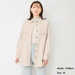 フェイクレザーダブルポケットシャツ GU