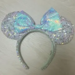 ミニー/カチューシャ/オーロラ/水色/スパンコール