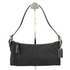【極美品】◾️コーチ◾️アクセサリーポーチ◾️ワンショルダー◾️シグネチャー◾️ブラック