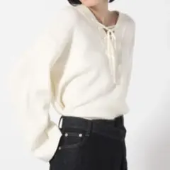 【LOWRYS FARM】7Gレースアッププルオーバー ニット