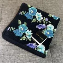 新品未使用　Bonne chenille 花柄タオルハンカチ　シェニール織り