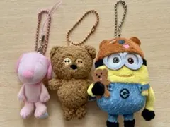 ミニオン・ティム・スヌーピー　ぬいぐるみストラップ　３点セット