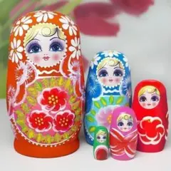 【SALE】ロシア雑貨 マトリョーシカ人形 5個セット 置物 民芸
