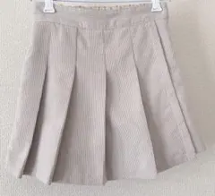 GUベージュ プリーツキュロットスカート コーデュロイ150