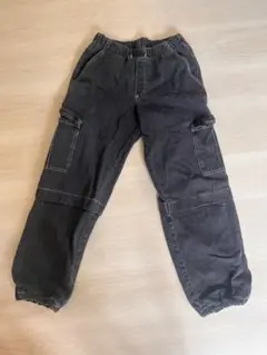 【ZARA】カーゴパンツ ブラック デニム風 イージーパンツ ウエストゴムのサムネイル
