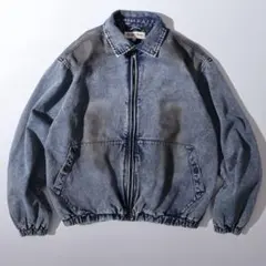 Denim Harrington Jacket/ヴィンテージ加工短丈 M