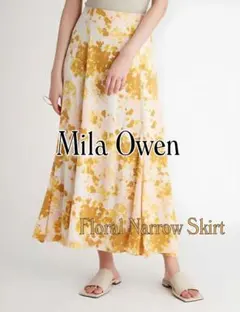◆Mila Owen◆花柄 マチフレア STデザインナイロンナロースカート