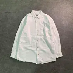 7BS1 コットンシャツ　長袖　無地　ホワイト　古着used