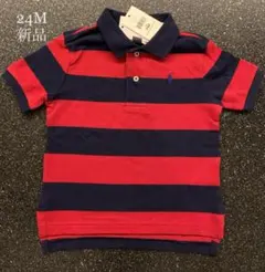 【新品】ラルフローレン　ポロシャツ　紺　赤　ボーダー　ポロ