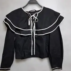 ZARAクロップド丈 二重襟シャツwブラウス