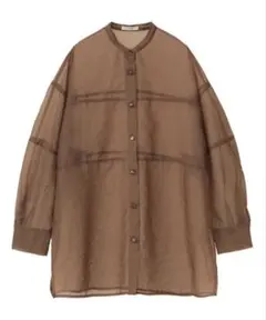 CLANE SWITCH SHEER SHIRT ブラウン サイズ1のサムネイル