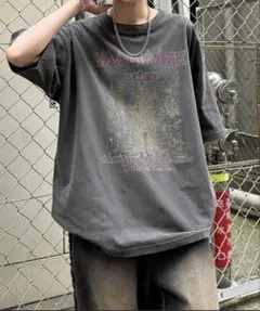 ヴィンテージピグメント加工 ビッグシルエット半袖バンドTシャツ【Confirm】のサムネイル