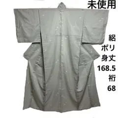 未使用 夏着物 小紋 絽 ポリエステル 普段着 身丈168.5cm 裄68cmのサムネイル