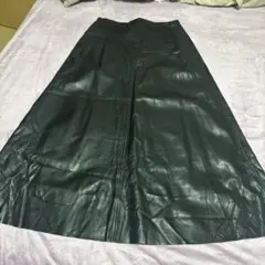 ブラックレザー ロングスカート 後ろチャックAライン