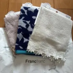 Francfranc 抗菌・防臭タオルハンカチ3枚セット