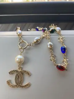 CHANEL ココマーク カラーストーン パール ネックレス　ノベルティのサムネイル