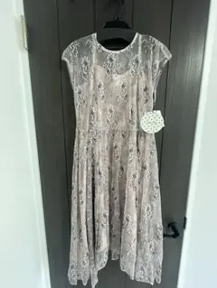 フラワーレースAラインドレス 膝丈
