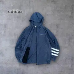 【adidas】フルジップ フーディージャケット ネイビーsizeL