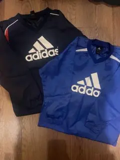 130.140。adidas ピステ 2枚セット ネイビー ブルー